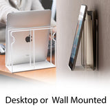 POCHE Vinyl Holder Rack Tablet Stand and Magazine Holder – White - Wallniture