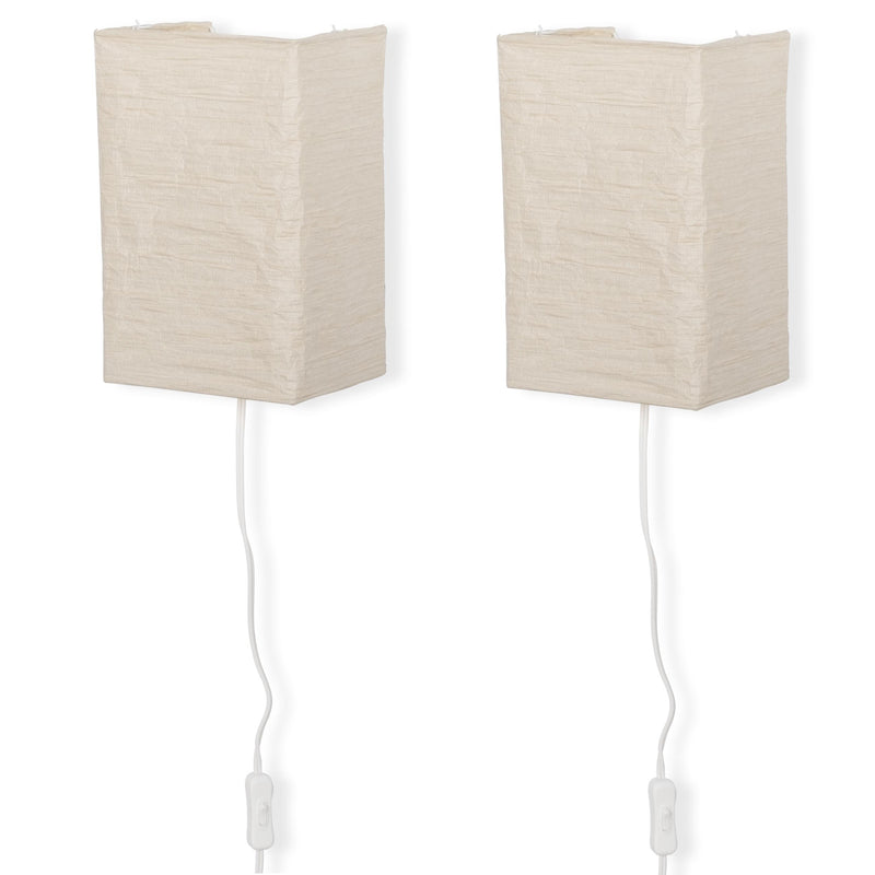 LUXIAN Asian Wall Lamp with Toggle Switch - Set of 1, or 2 - Cream - Wallniture