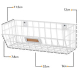 MACON Wire Basket Shelf Organizers - Set of 2 - White