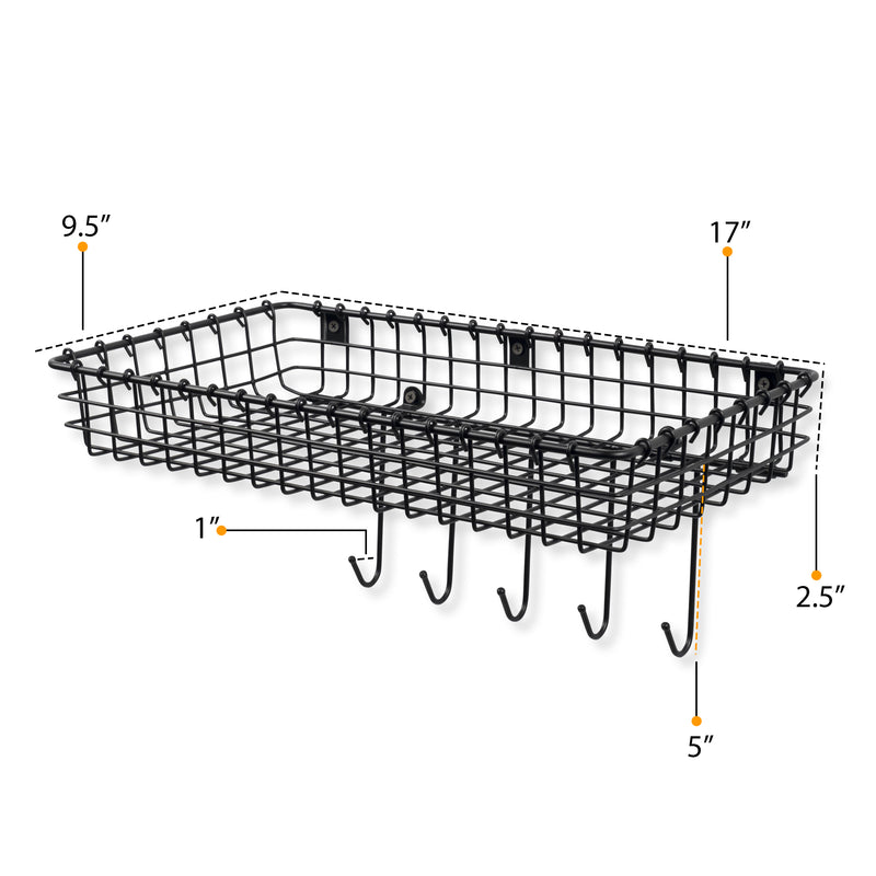 AMALFI Wire Fruit Basket, Kitchen Organization and Storage Rack with 1 –  Wallniture