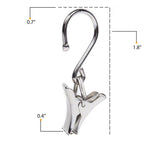 CLIPO Hook Clip Set for Curtain, Photos, Home Decoration, Arts and Craft Display - Set of 24 - Silver - Wallniture
