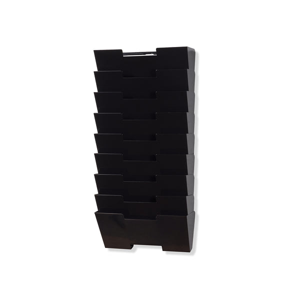 LISBON Wall Mounted File and Magazine Holder - 10 Sectional - Black, White, Gray - Wallniture