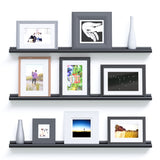 BOSTON Picture Ledge Wall Shelf and Bookshelf – 46” Length - White, Black - Wallniture