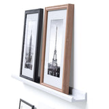 BOSTON Picture Ledge Wall Shelf and Bookshelf – 46” Length - White, Black - Wallniture