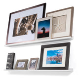 DENVER Floating Shelves Wall Bookshelf and Picture Ledge – 46” Length x 3.8" Depth – Set of 2 – White, Black - Wallniture