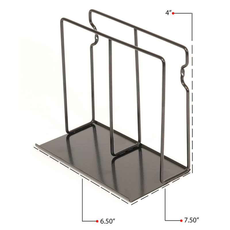 POCHE Tablet Stand Vinyl Rack File and Magazine Holder – Set of 2 – Black - Wallniture
