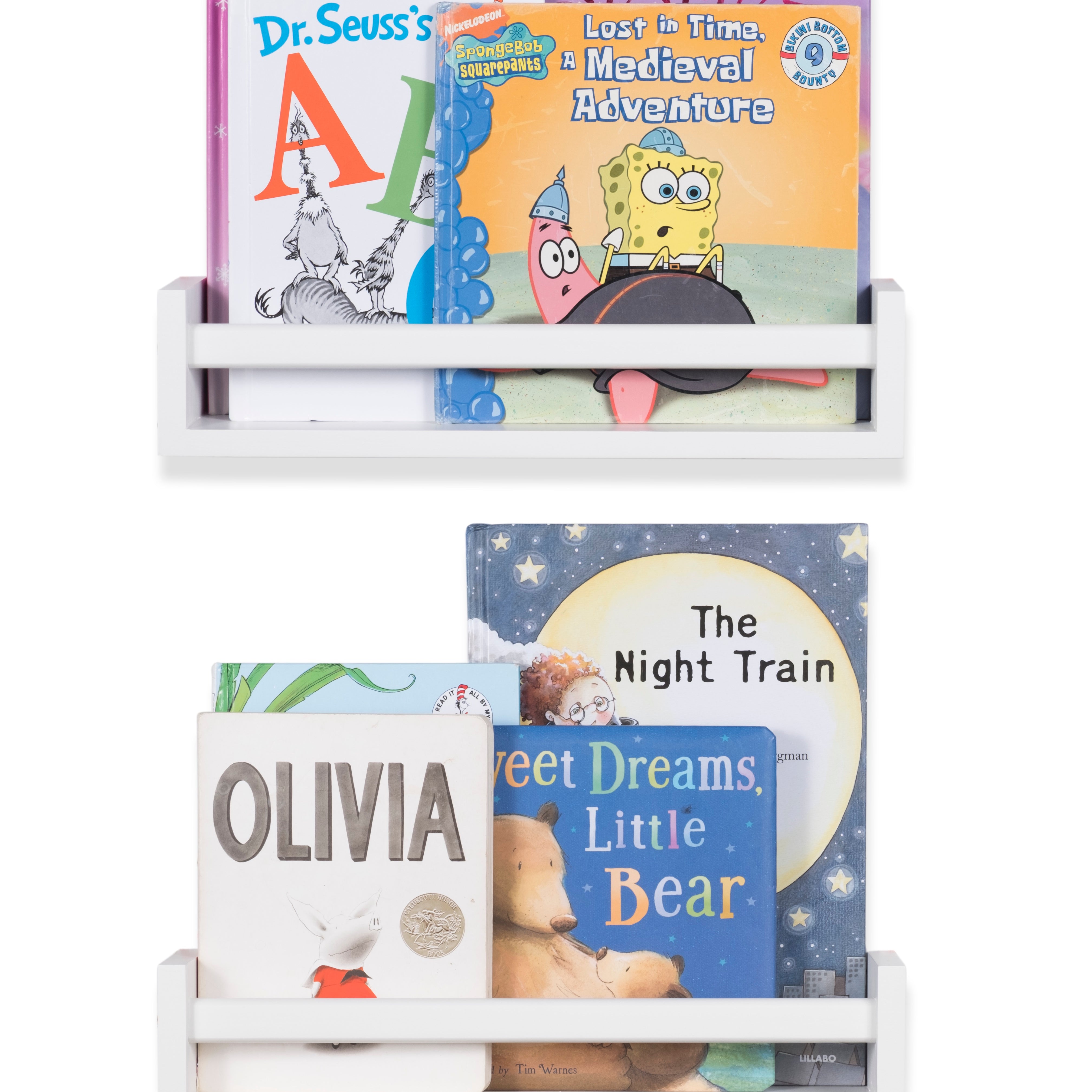 UTAH Floating Shelves Wall Bookshelf for Kids and Nursery Decor – 15.75" – Set of 2 – White - Wallniture