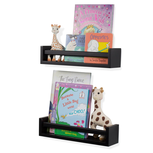 Wallniture utah set of 2 nursery room wood floating wall shelves white clearance