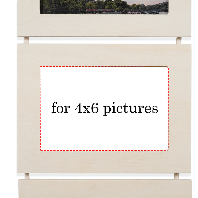 WOODARIES Wooden Picture Frames – 4” x 6” Display  - Unpainted - Wallniture