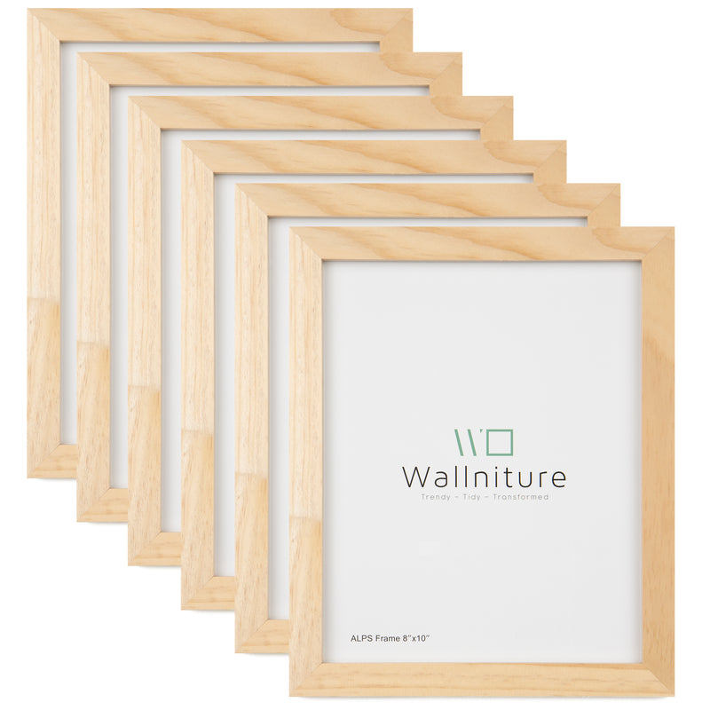 WOODALPS Wooden Picture Frames, 8 x 10 Picture Frame Set – 6 Pieces –  Wallniture