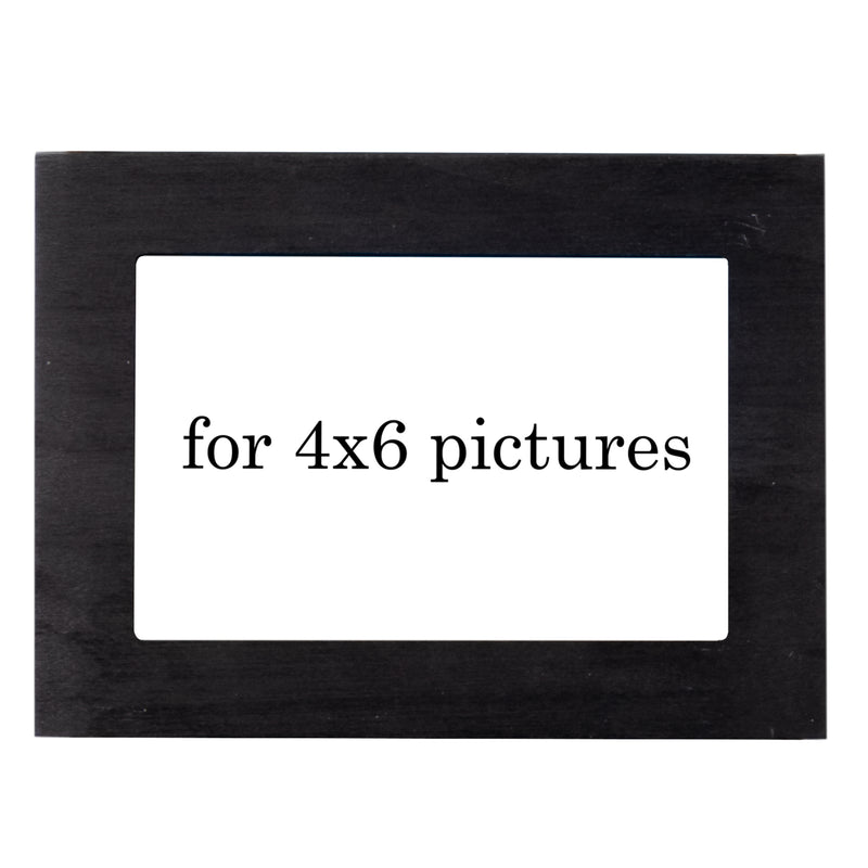 WOODARIES Hanging Collage Picture Frame - 4” x 6” Photos - Black - Set of 2 - Wallniture