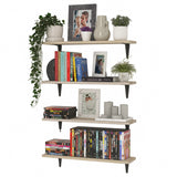 ARRAS 24" Floating Shelves for Wall Storage, Natural Wood Bookshelf, Plant Shelf Set , DVD Storage Shelves for Living Room -  Set of 3, or 4 - Wallniture