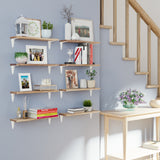 ARRAS 17"x4.5" Wall Bookshelves Floating Shelves for Wall Storage, Wall Shelf for Living Room - Set of 8, or 10 - Burnt