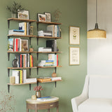 ARRAS Floating Shelves for Living Room Decor, 17"x6" Wood Bookshelves, Wall Shelves - Set of 6, 8, or 10 - Burnt