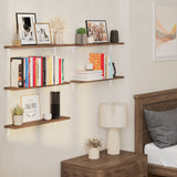 ARRAS Floating Shelves for Wall Decor 24" Bookshelf Living Room Decor Wall Shelf - Set of 5 - Burnt, Walnut , White