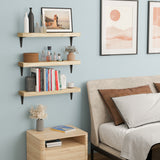 ARRAS 24" Floating Shelves, Bookshelves for Living Room Decor - Burnt - Set of 2, 3, or 4
