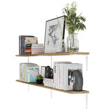 ARRAS 60"x6" Floating Shelves for Living Room - Set of 2 - Black, or White Brackets