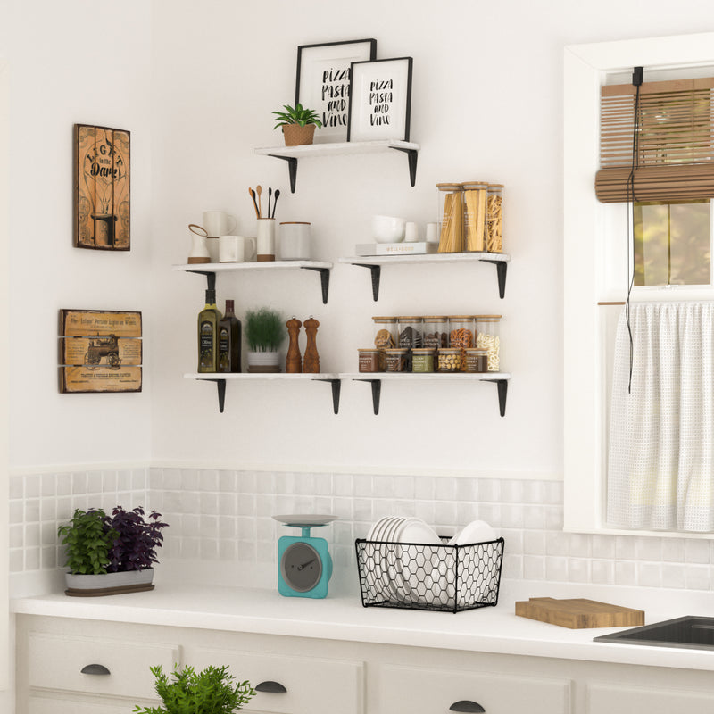 Plastic Floating Shelves Wall Mounted Storage Shelves for Kitchen
