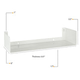 BALI U Shape Wall Mount Kitchen Shelves and Spice Rack – 17” Length  – White - Wallniture