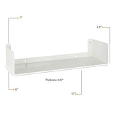 BALI U Shape Floating Shelves Wall Bookshelf Metal for Bedroom Decor  – 17" Length – Set of 6 – White, Black - Wallniture