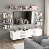 BALI U Shape Floating Shelves and Wall Bookshelf Metal – 17" Length – Set of 9 – Black, White - Wallniture
