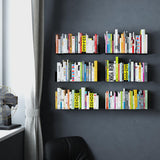 BALI U Shape Floating Shelves Wall Bookshelf Metal for Bedroom Decor  – 17" Length – Set of 6 – White, Black - Wallniture