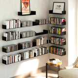 BALI U Shape Floating Shelves Wall Bookshelf Metal – 17" Length – Set of 8 – Black - Wallniture