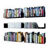BALI U Shape Floating Shelves Wall Bookshelf Metal for Bedroom Decor  – 17" Length – Set of 6 – White, Black - Wallniture