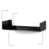 BALI U Shape Floating Shelves Wall Bookshelf and Video Game Shelf for Bedroom Decor – Set of 2 – Black, White - Wallniture