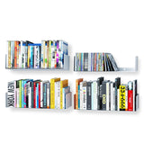 BALI U Shape Floating Shelves Wall Bookshelf for Bedroom Decor – 17" Length – Set of 4 – Black, White - Wallniture