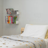 BALI U Shape Floating Shelves Wall Bookshelf and Video Game Shelf for Bedroom Decor – Set of 2 – Black, White - Wallniture