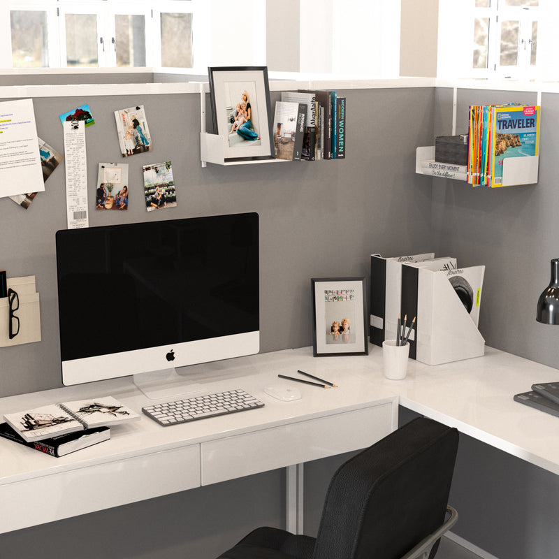 BUROBALI Metal Cubicle Hanging Bookshelf for Office Decor– 17 Length –  Wallniture