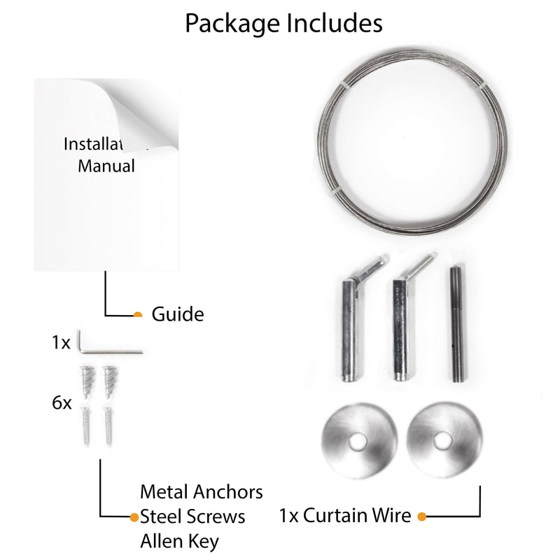 BARRE Wire Picture Hanging Kit for Collage Pictures - 196” Length - Stainless Steel - Wallniture