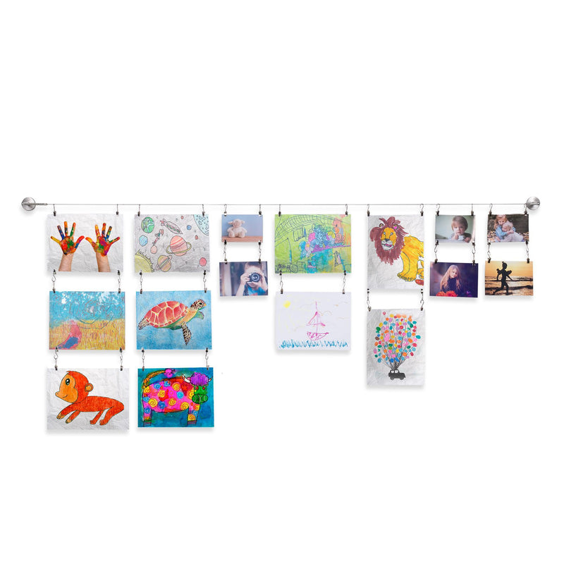 BARRE Wire Picture Hanging Kit for Collage Pictures - 196” Length - Stainless Steel - Wallniture