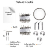 BARRE Wire Picture Hanging Kit for Nursery Decor with Picture Hangers - 24 or 48 Hanging Clips - Stainless Steel - Wallniture