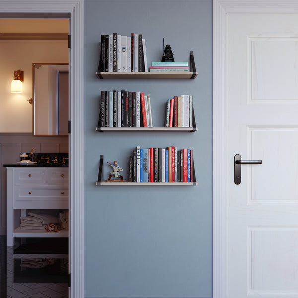 Roca 24x6 Bookshelves for Living Room Decor, 2-Tier Floating Shelves –  Wallniture