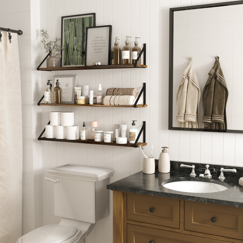 BORA Rustic Bathroom Shelf for Bathroom Decor, Wall Bathroom Organizer –  Wallniture
