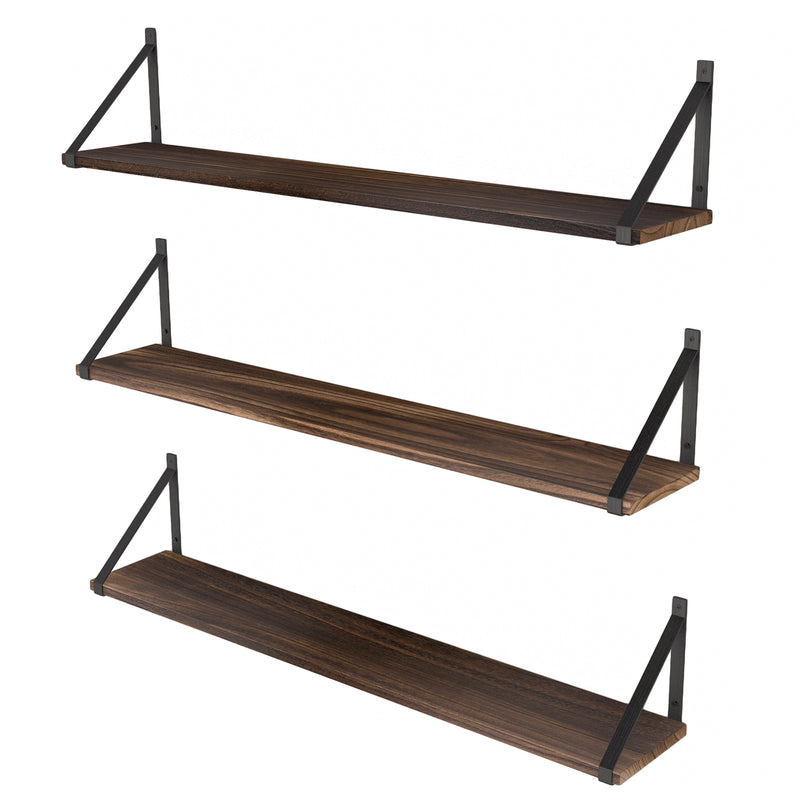 BORA 36x6 Large Floating Shelves for Wall Storage, Wood Wall Shelves for  Living Room Decor - Set of 2, or 3