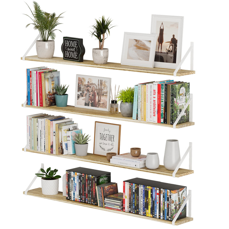 FORTE 72x 9.8 Floating Shelves for Wall Decor, Living Room Book