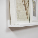 BOSTON Picture Ledge Floating Shelves and Wall Bookshelf – 46” Length – Set of 4 - White - Wallniture