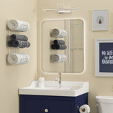 BOTO Bathroom Towel Rack Wall Mounted Bathroom Organizer, Bath Towel & Hand Towel Holder - 3 Sectional - Chrome - Wallniture