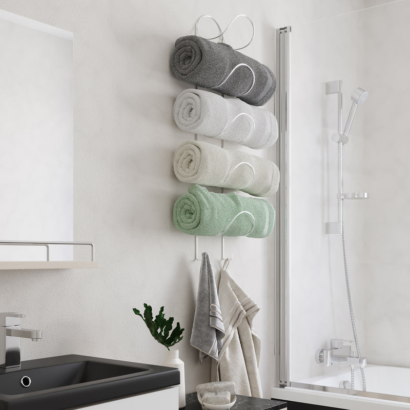 Wallniture Moduwine Wall Mount Towel Rack for Bathroom Wall Decor