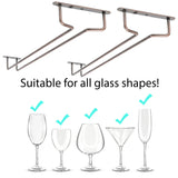 BRIX Under Cabinet Wine Glass Rack – 17” Depth – Set of 2 – Chrome, Black, Oil Rubbed Bronze - Wallniture