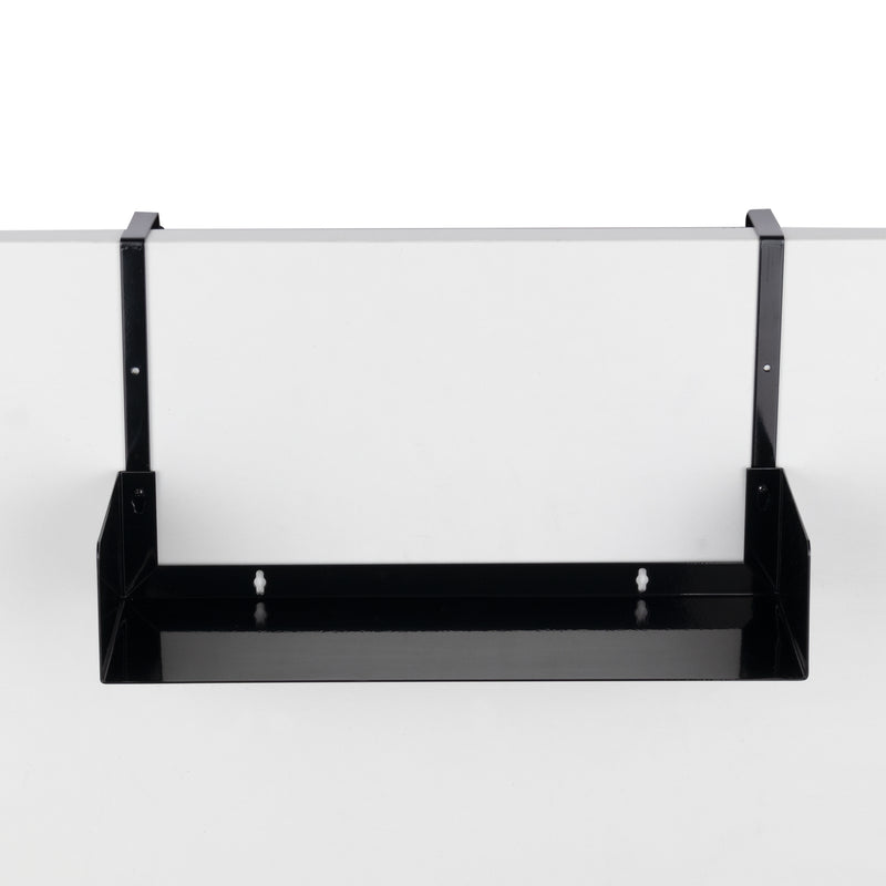 BUROBALI Metal Cubicle Hanging Bookshelf – 17" Length – Black - Wallniture