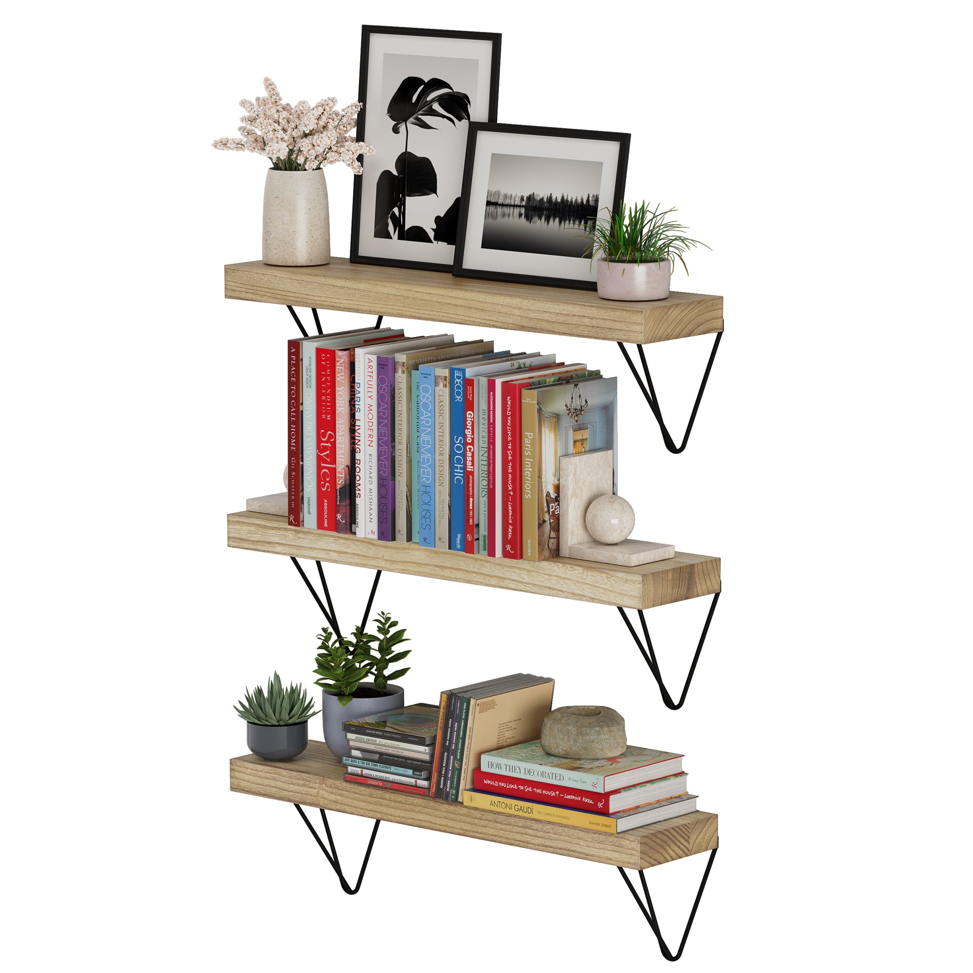 COLMAR 24" Floating Shelves for Wall Decor, Wall Mounted Bookshelves f