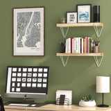 COLMAR 24" Floating Shelves for Wall Storage, Bookshelves for Living Room - Set of 2, or 3 - Burnt