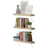 COLMAR 24" Floating Shelves for Wall Storage, Bookshelves for Living Room - Set of 2, or 3 - Burnt
