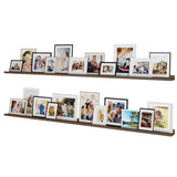 DENVER Floating Shelves for Picture Frames Collage Wall Decor Living Room Picture Ledge Shelf - 48", 60", or 72" - Set of 2 - Walnut