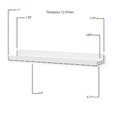 DENVER Floating Shelves Wall Bookshelf and Picture Ledge – 14” Length x 3.8" Depth – Set of 4 – White - Wallniture