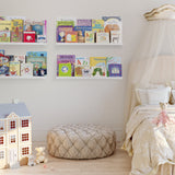 DENVER Floating Shelves Wall Bookshelf and Nursery Decor – 30” Length x 3.8" Depth – Set of 4 - White - Wallniture